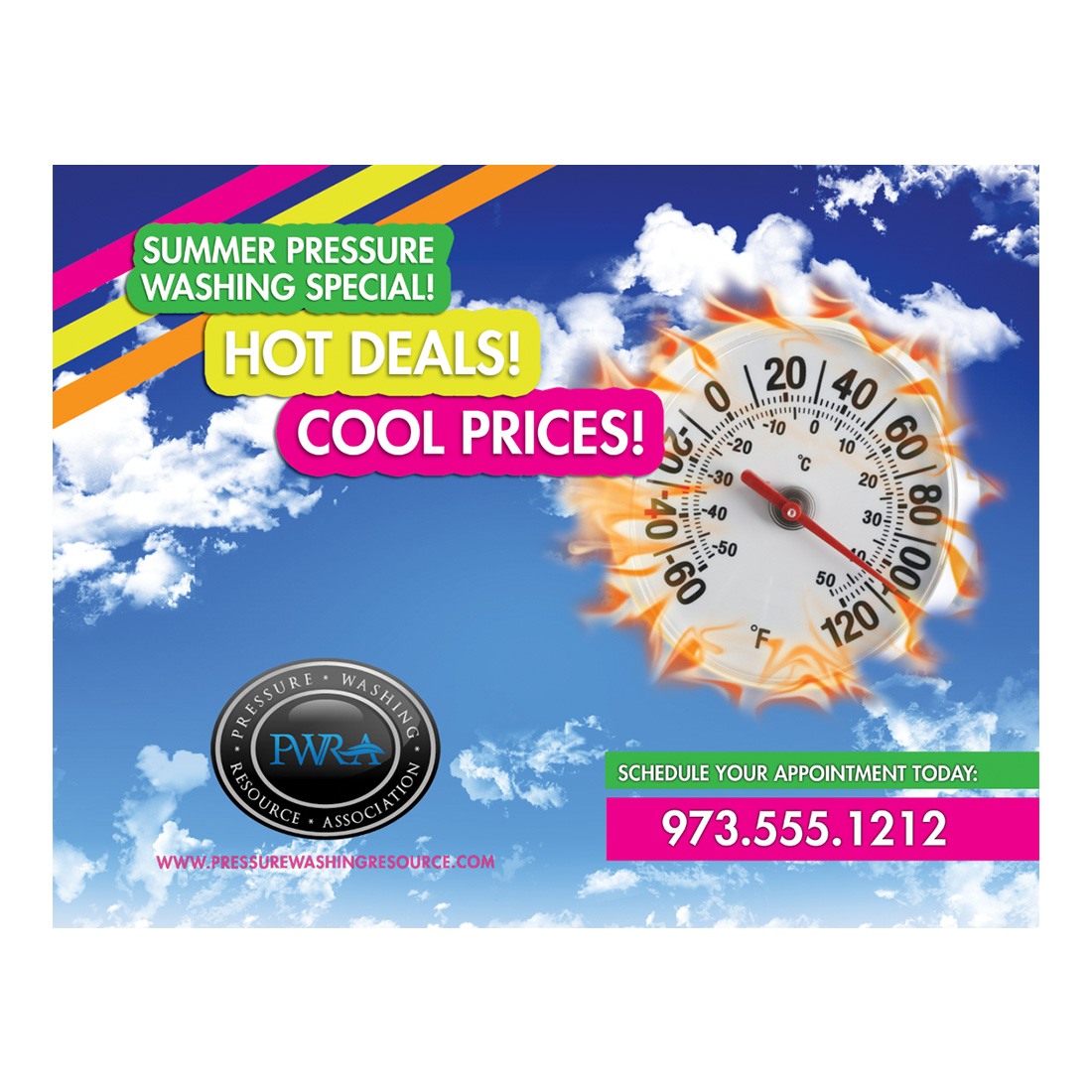 Hot Deals Cool Prices Large Postcard Front Design