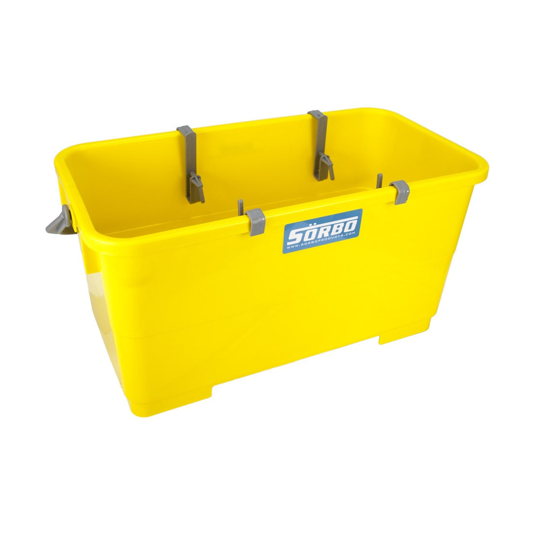 Sörbo Bucket with Clips for Squeegee and Washer for Leif Cart - 18 Inch - Oblique Top View with Clips