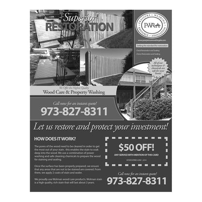 Superior Restoration Black And White Flier