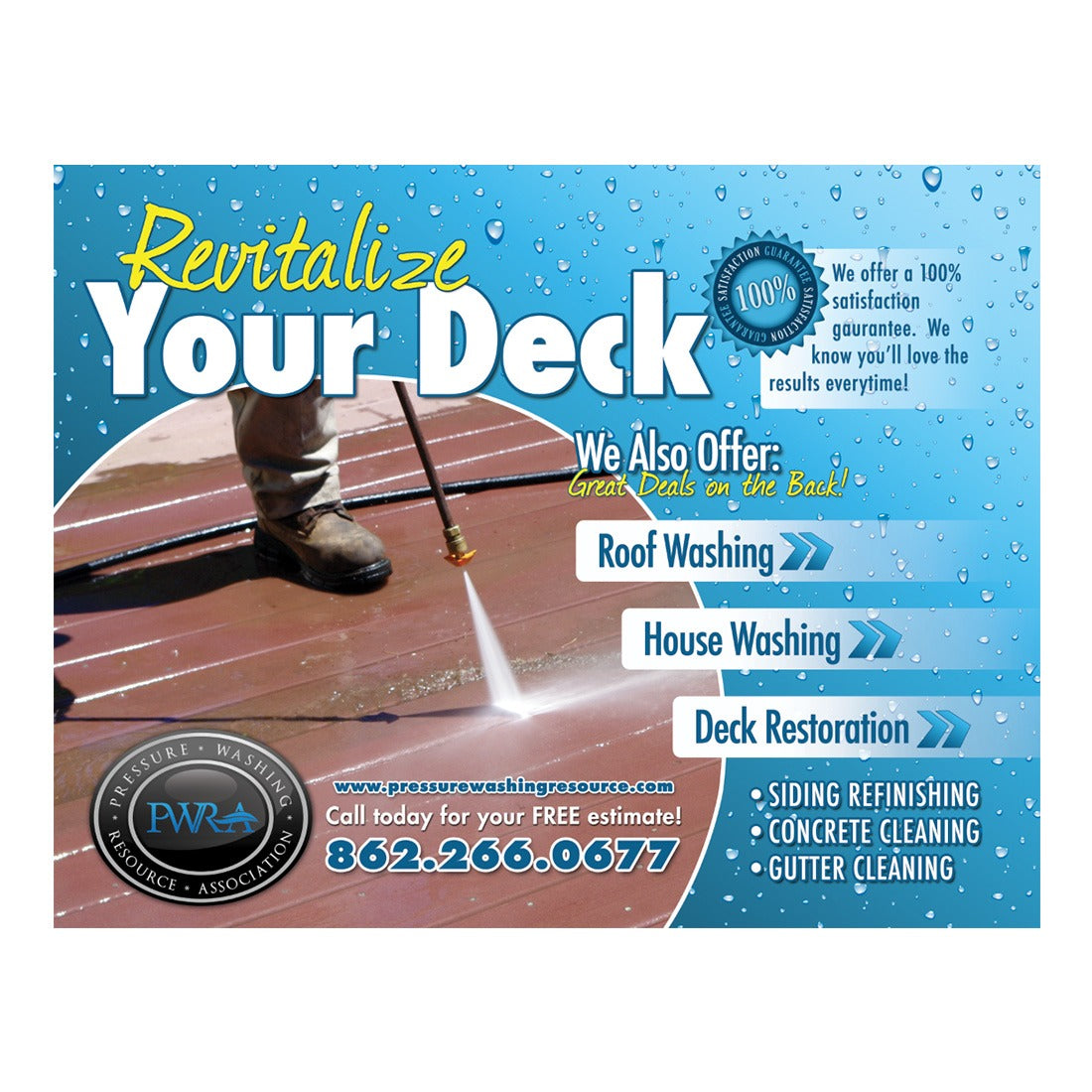 Revitalize Your Deck Large Postcard Front Design