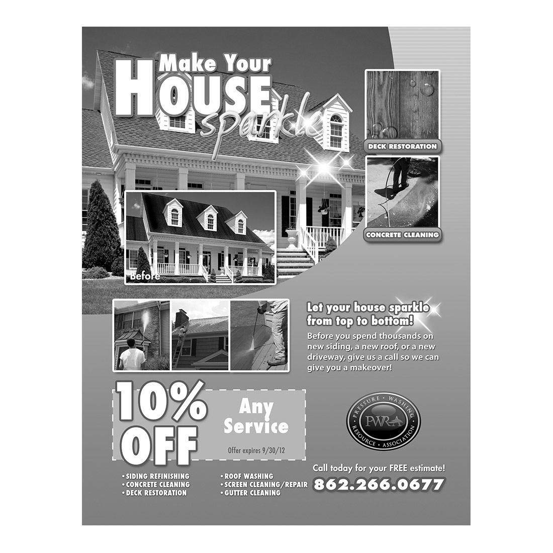Make Your House Sparkle Black And White Flier