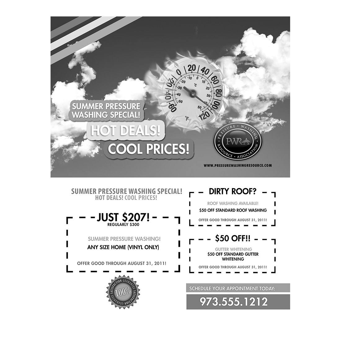 Hot Deals Cool Prices Black And White Flier