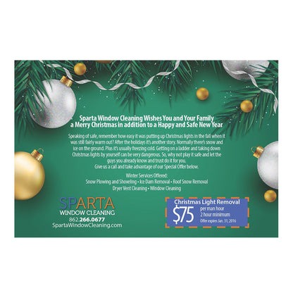 Holiday Light Removal Small Postcard Back Design