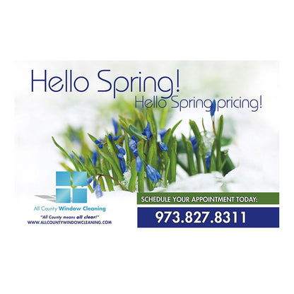 Hello Spring Small Postcard Front Design