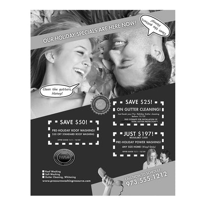 Clean The Gutters Honey Black And White Flier