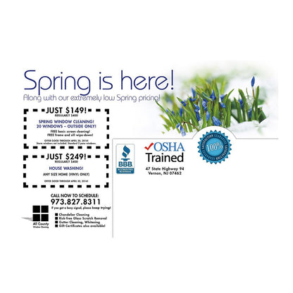 Hello Spring Small Postcard Back Design