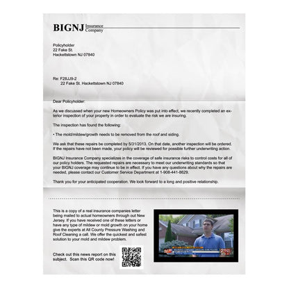 Insurance Letter - Postcard - Front View