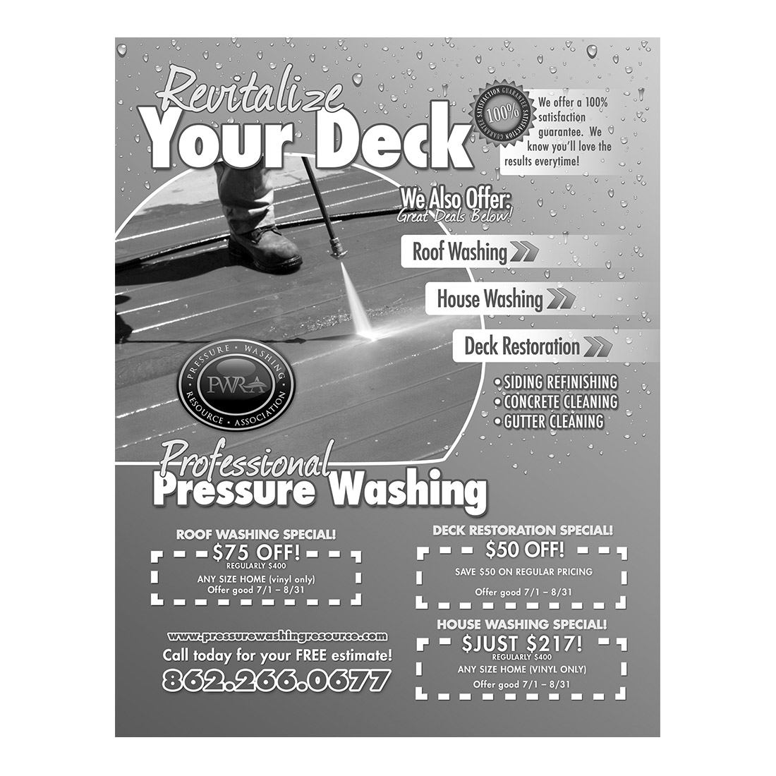 Revitalize Your Deck Black And White Flier