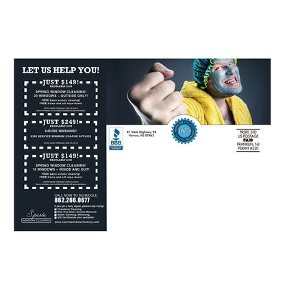 Male Clean Freaks Small Postcard Back Design