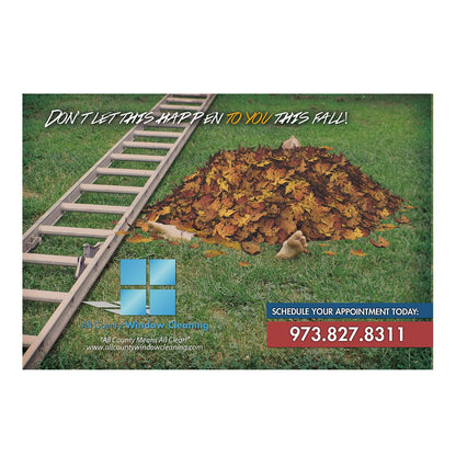 Let Us Handle The Gutters Small Postcard Front Design