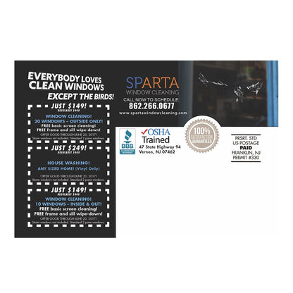 Everybody Loves Clean Windows Design Suite - Small Postcard - Back View