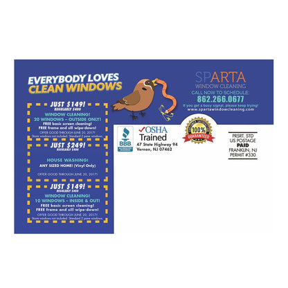 Except The Birds Design Suite - Postcard Small - Back View