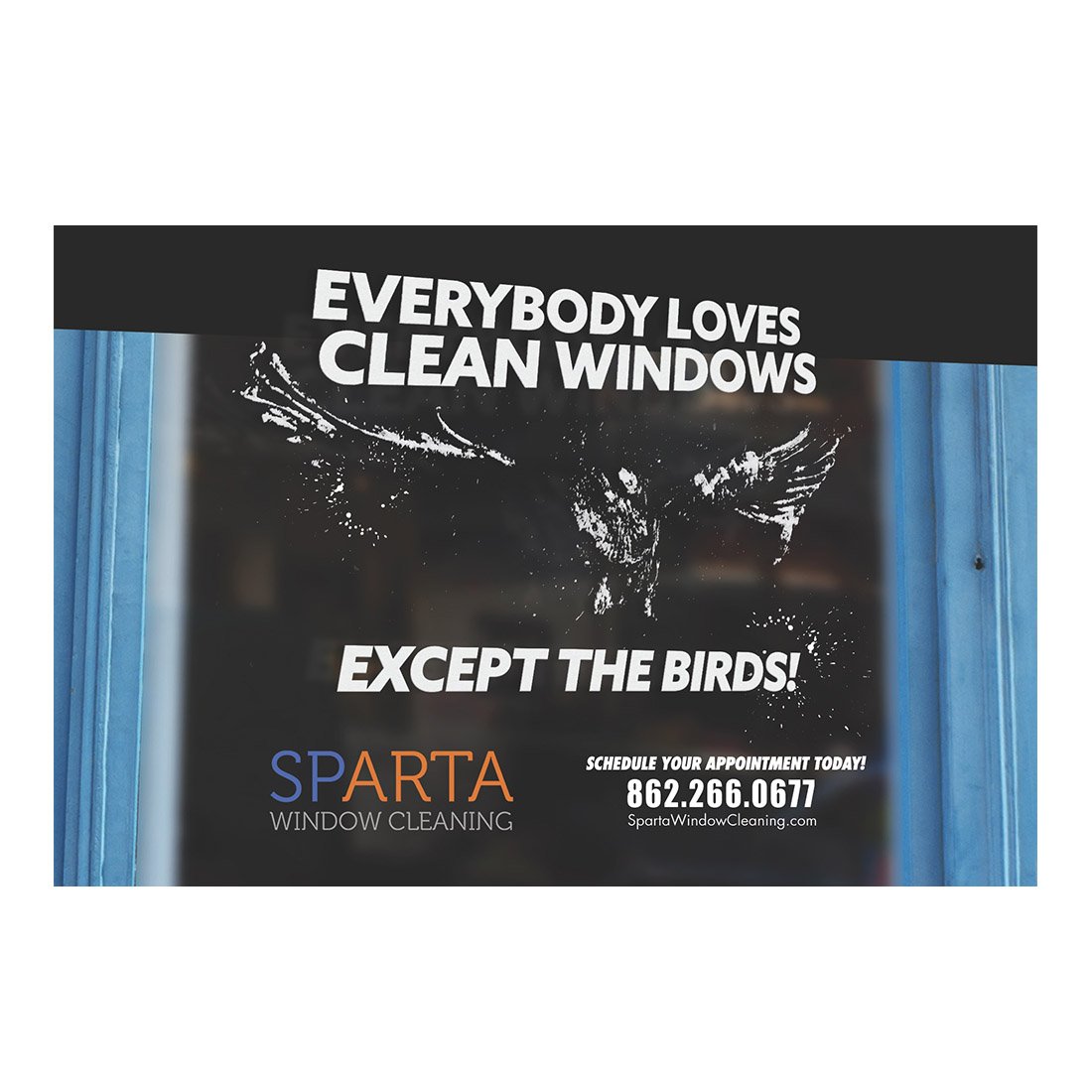Everybody Loves Clean Windows Design Suite - Small Postcard - Front View