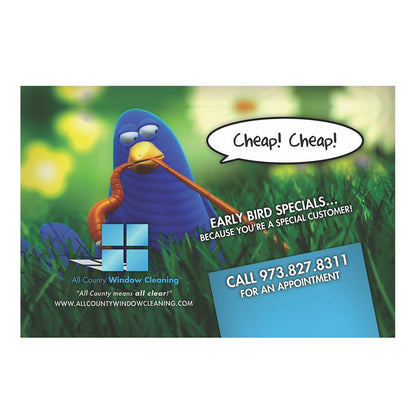 Early Bird Specials Design Suite - Small Postcard - Front View