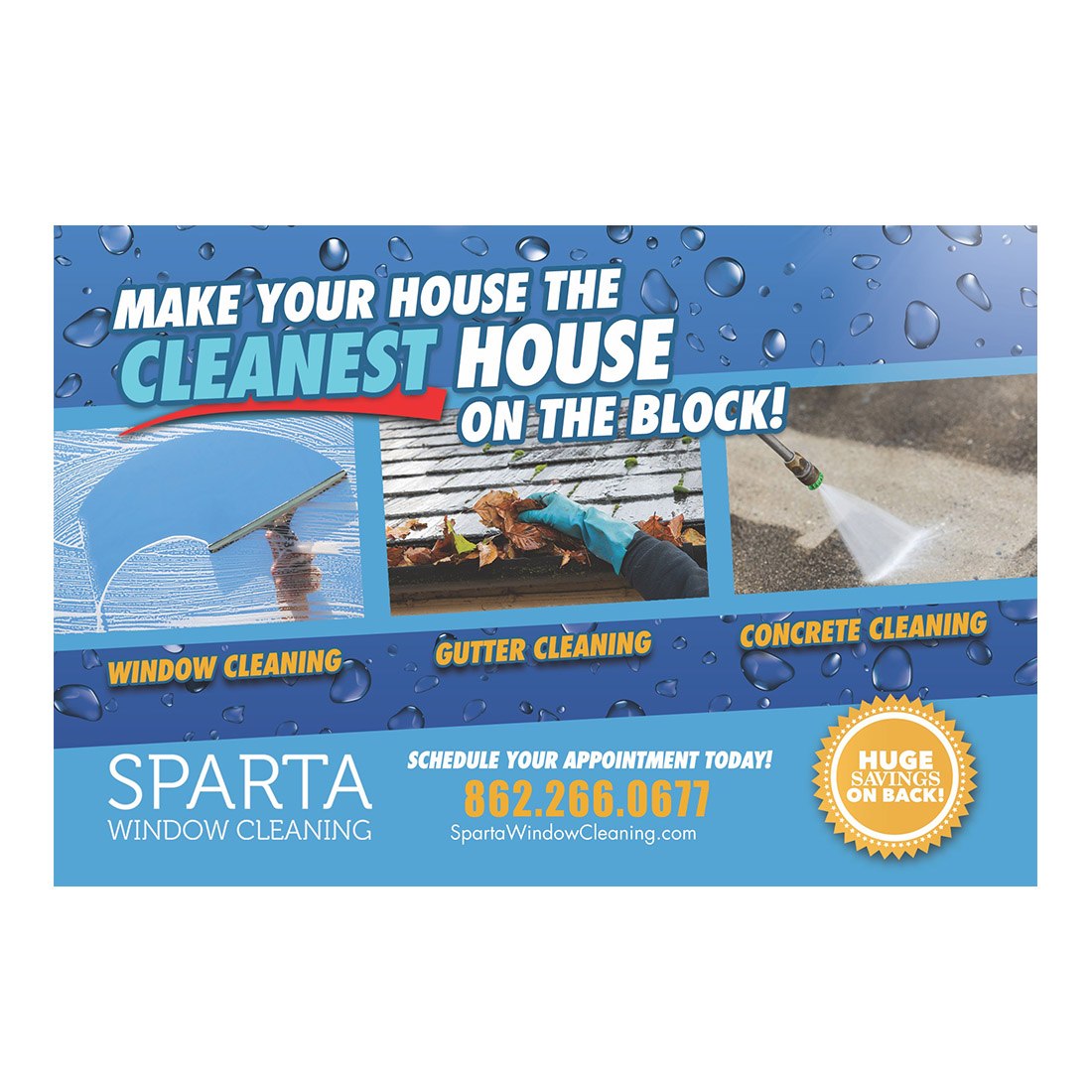 Cleanest On The Block Photo Strip Small Postcard Front Design