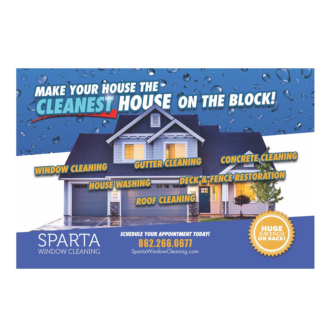 Cleanest On The Block Services Small Postcard Front Design