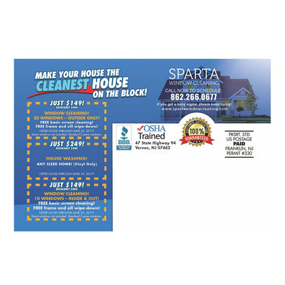 Cleanest On The Block Services Version 2 Small Postcard Back Design