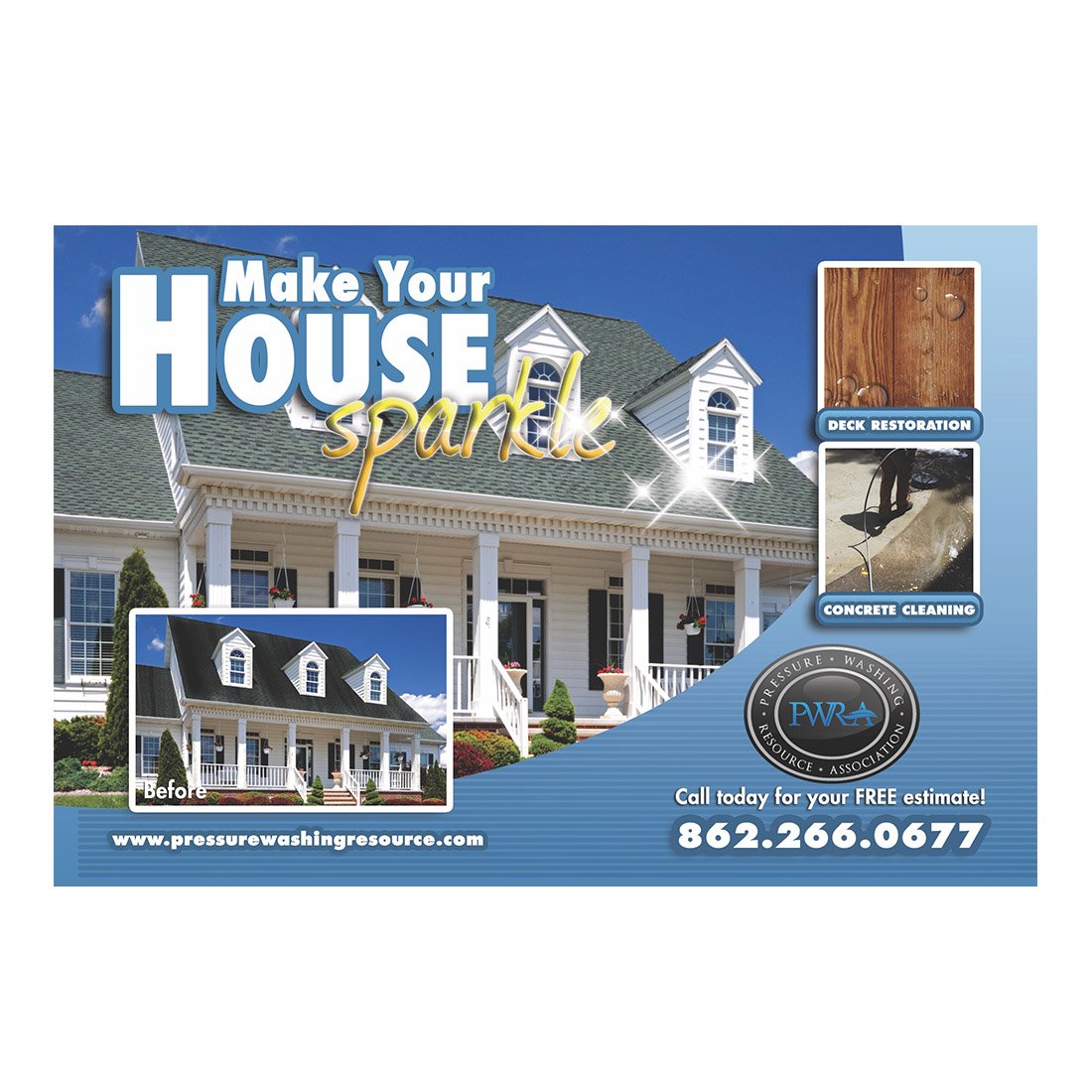 Make Your House Sparkle Small Postcard Front Design
