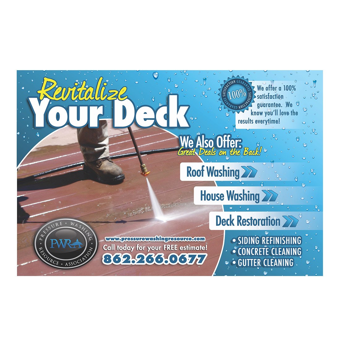 Revitalize Your Deck Small Postcard Front Design