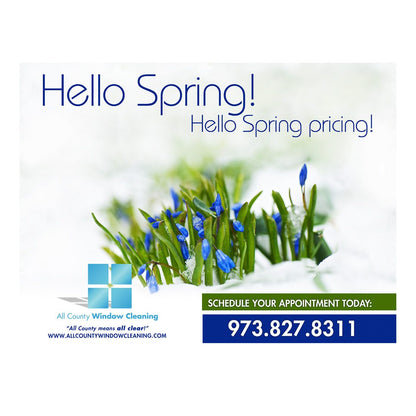 Hello Spring Large Postcard Front Design