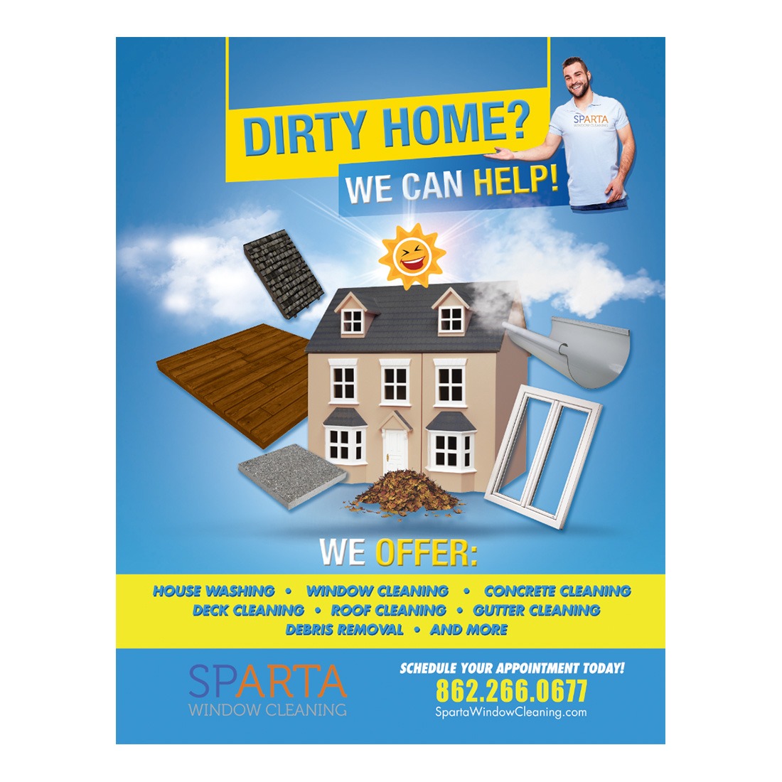Dirty Home, We Can Help Design Suite - Postcard Large - Front View