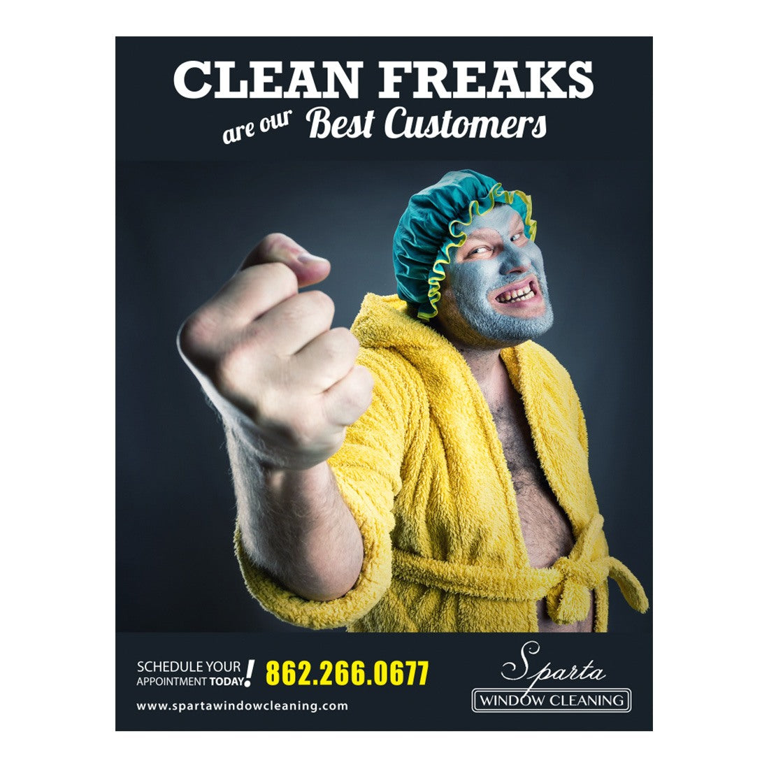 Male Clean Freaks Large Postcard Front Design