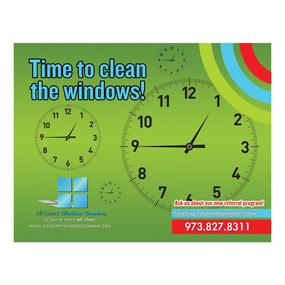 Time To Clean Large Postcard Front Design