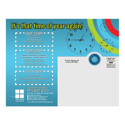 Time To Clean Large Postcard Back Design