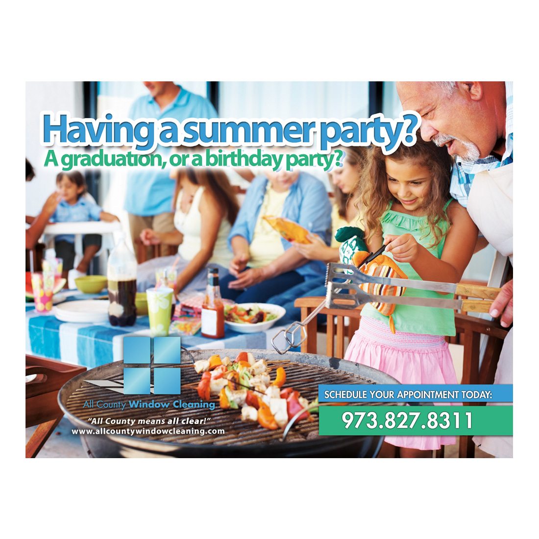 Summer Party Design Suite - Large Postcard - Front View
