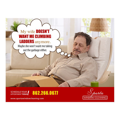 Stay Off The Ladder Large Postcard Front Design