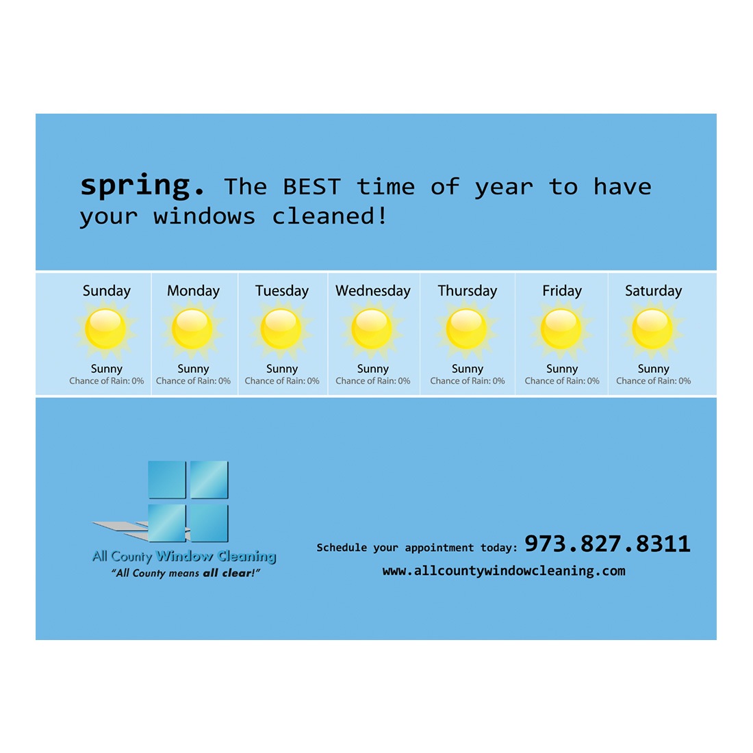 Spring Weather Forecast Large Postcard Front Design