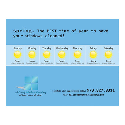 Spring Weather Forecast Large Postcard Front Design