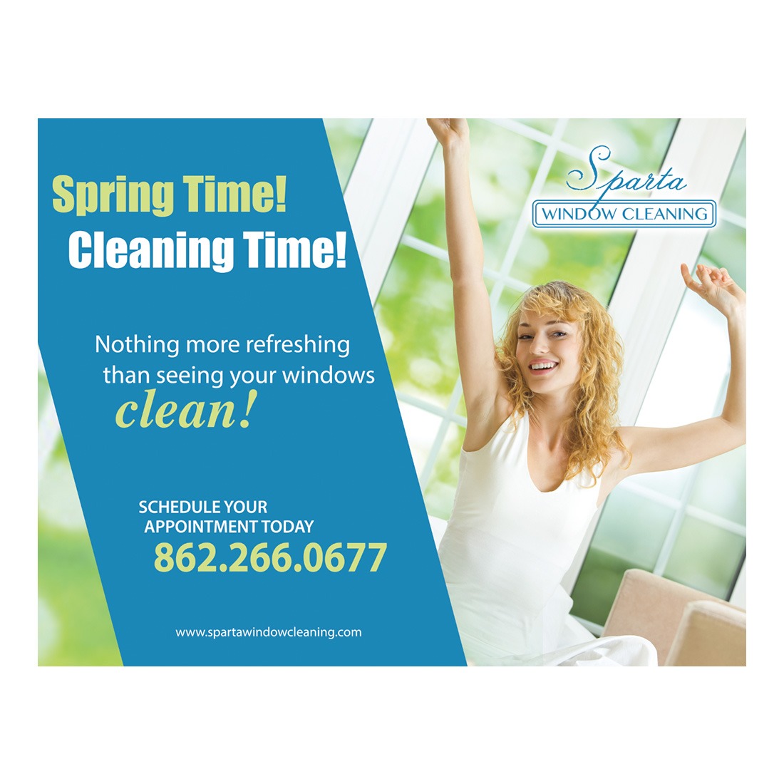 Spring Time Cleaning Time Large Postcard Front Design