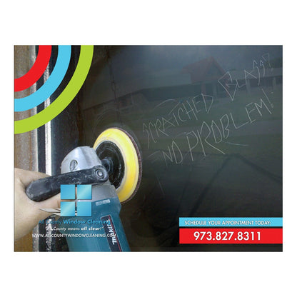 Scratched Glass Large Postcard Front Design