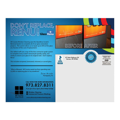 Scratched Glass Large Postcard Back Design