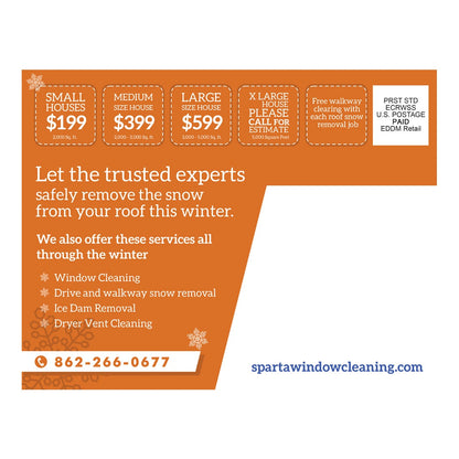 Roof Shoveling Large Postcard Back Design