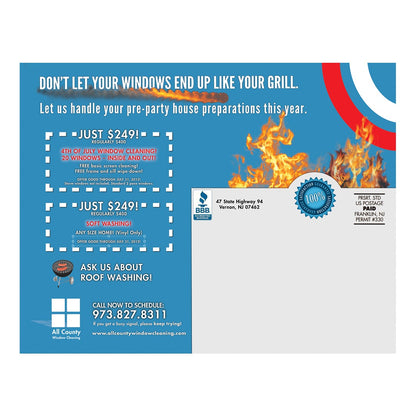 July BBQ Large Postcard Back Design