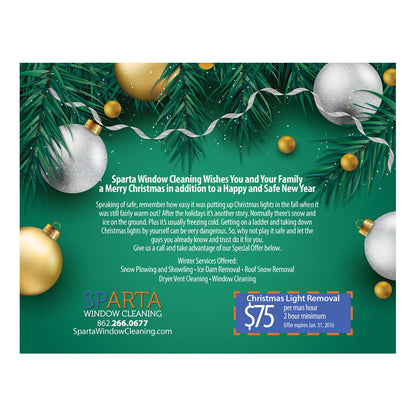 Holiday Light Removal Large Postcard Back Design