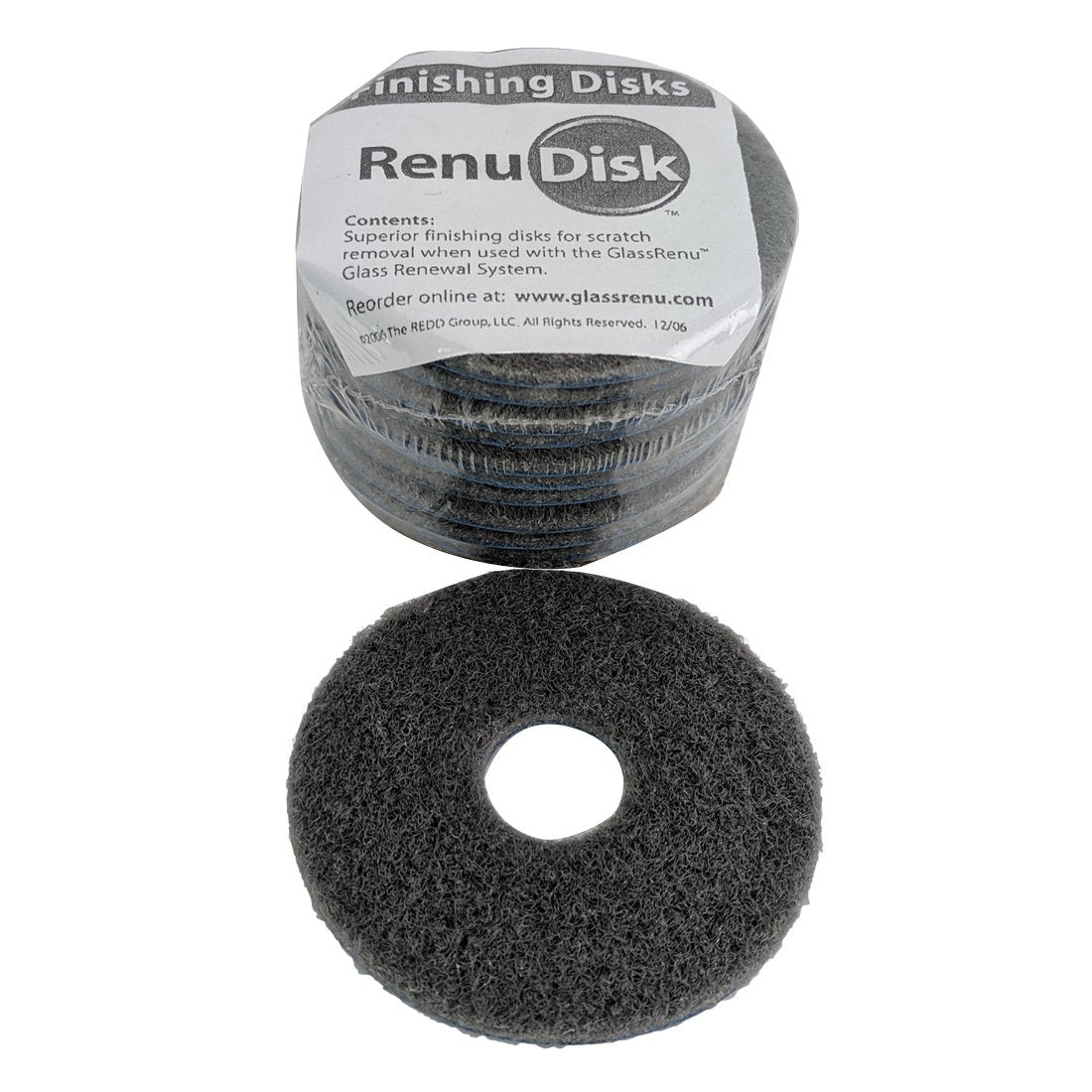 GlassRenu RenuDisks Grey 3 Inch Front View