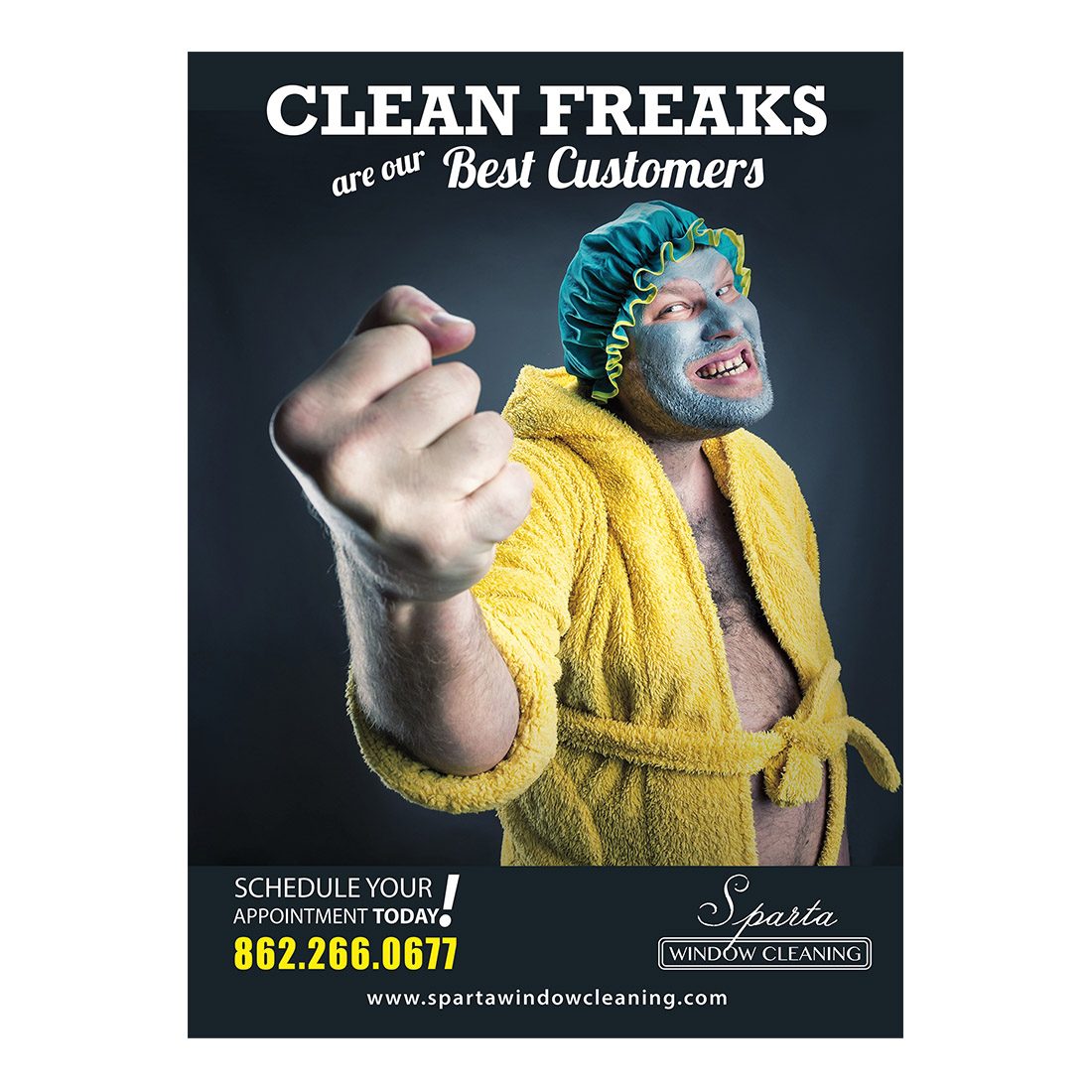 Male Clean Freaks Medium Postcard Front Design