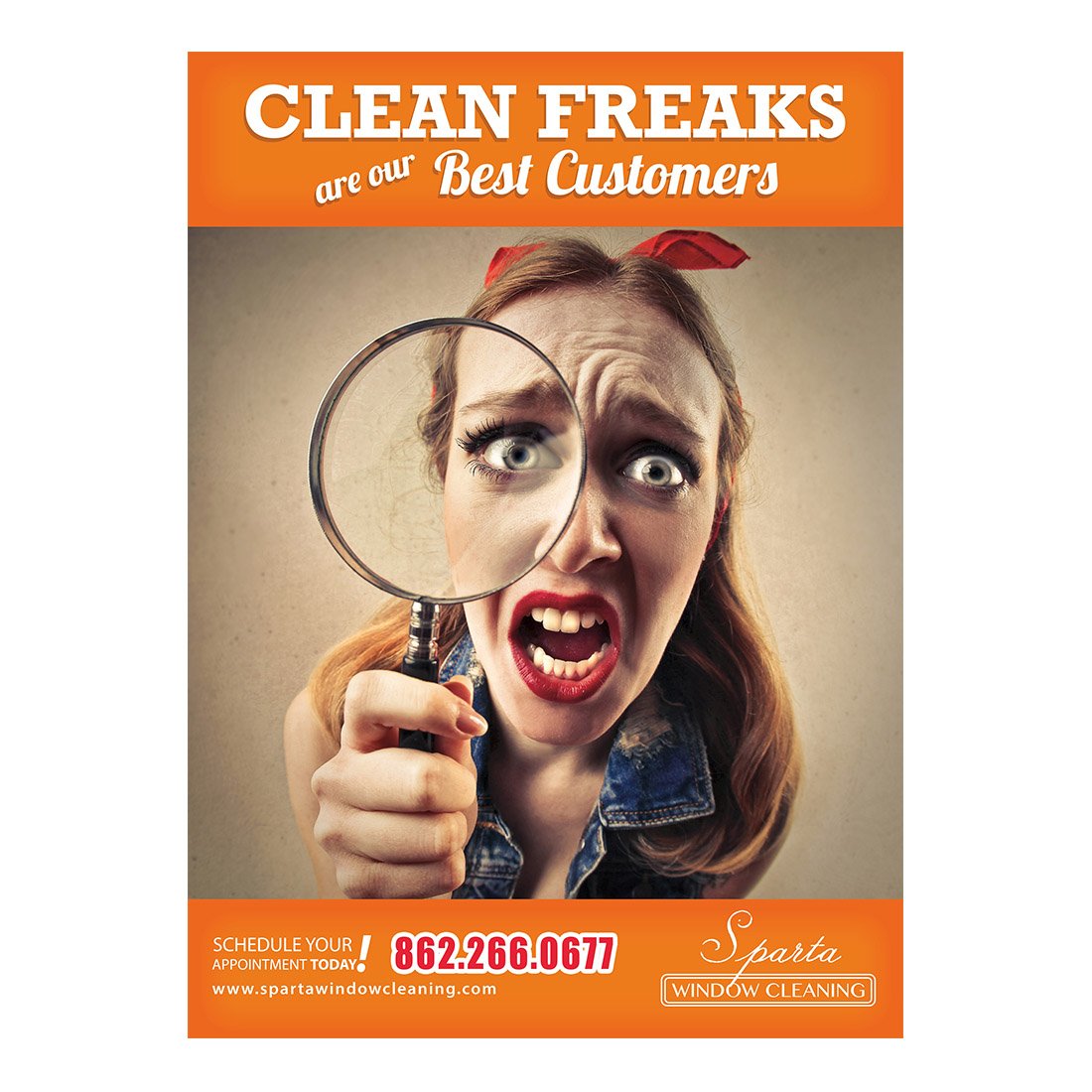 Female Clean Freaks Medium Postcard Front Design