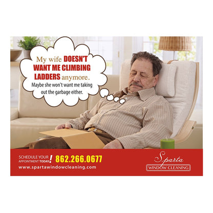 Stay Off The Ladder Medium Postcard Front Design