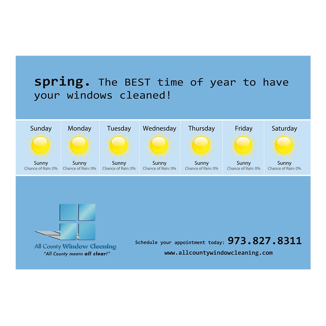 Spring Weather Forecast Medium Postcard Front Design