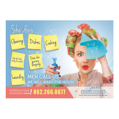 She Does Medium Postcard Front Design