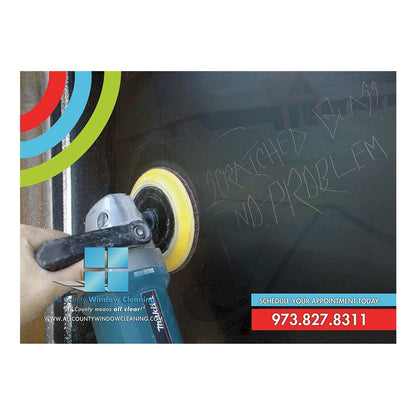 Scratched Glass Medium Postcard Front Design