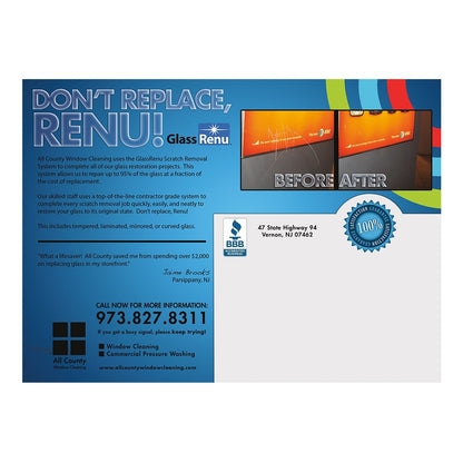 Scratched Glass Medium Postcard Back Design