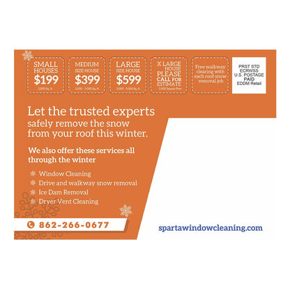 Roof Shoveling Medium Postcard Back Design