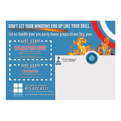 July BBQ Medium Postcard Back Design