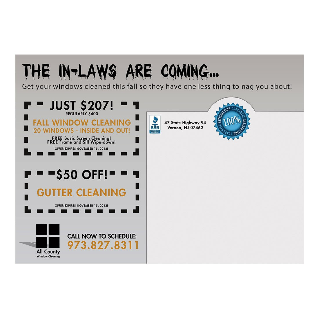 The In-Laws Are Coming Medium Postcard Back Design
