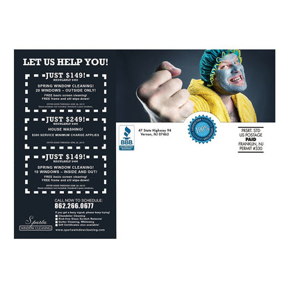 Male Clean Freaks Medium Postcard Back Design